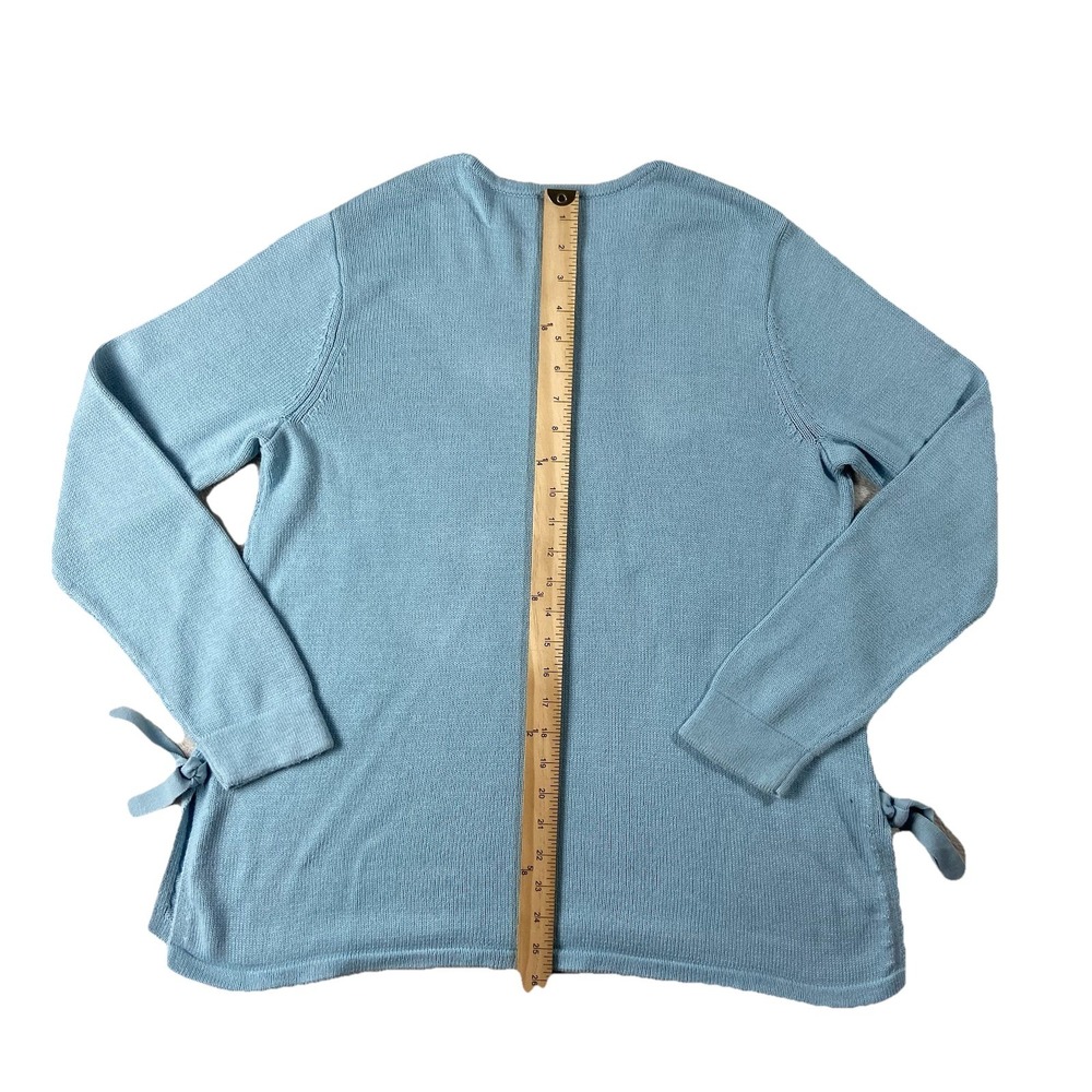 J Jill Long Sleeve Crewneck Sweater Tunic Powder Blue Womens M Classic Soft Girl - Picture 11 of 13